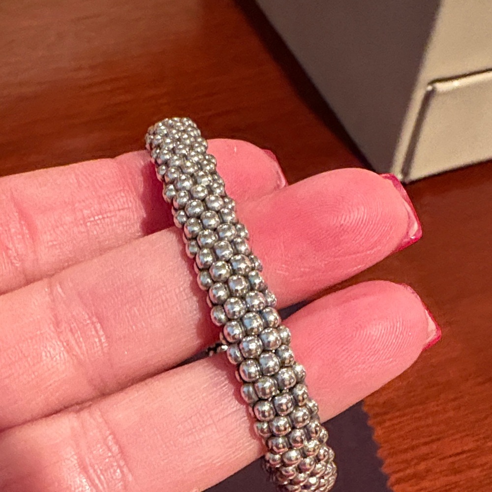 LAGOS Caviar Silver Beaded Bracelet size 7.5 - Picture 3 of 5